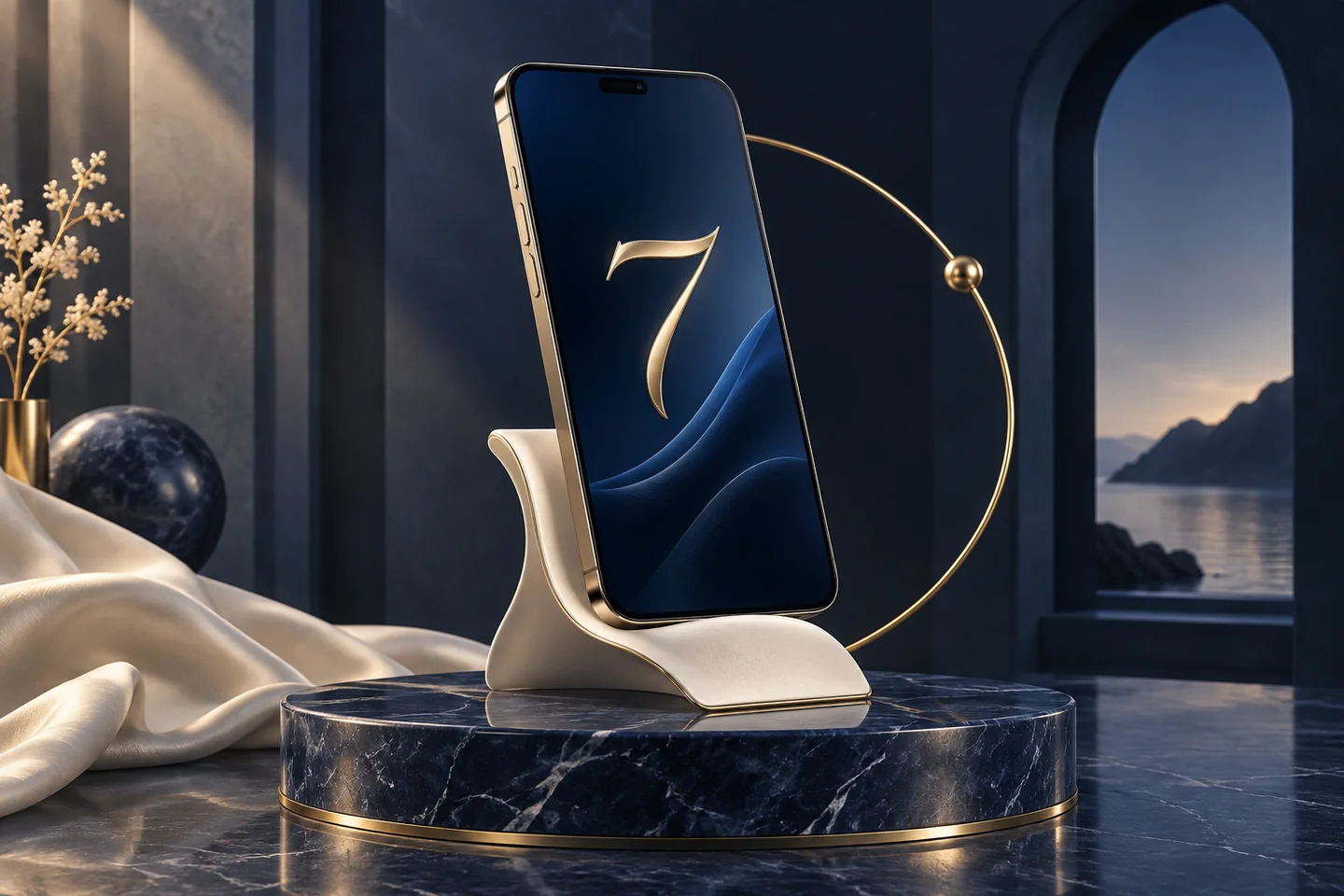 Mobile phone with a golden seven