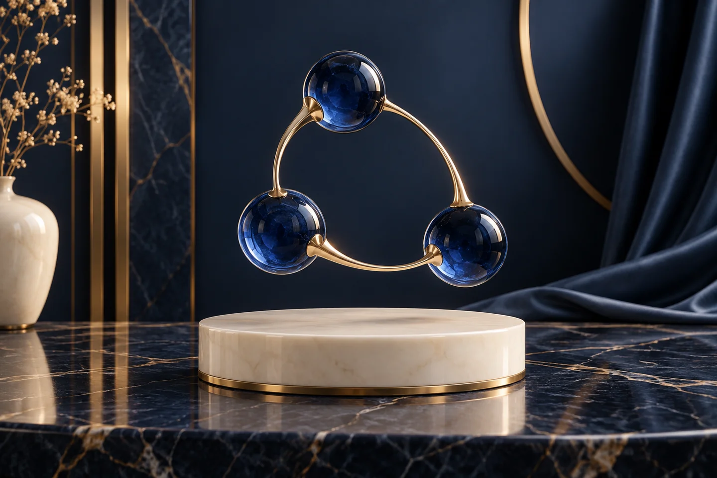 Sapphire sharing-network sculpture