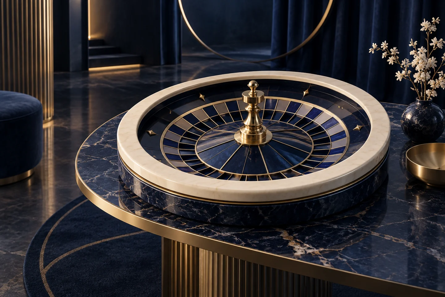 Sapphire and ivory roulette table