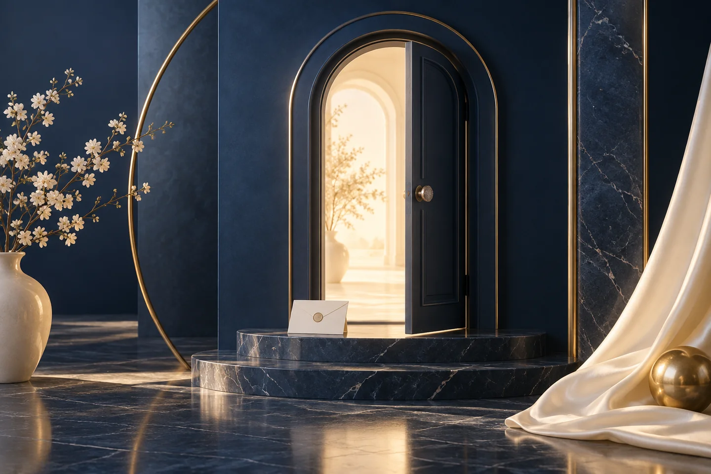 An open sapphire doorway