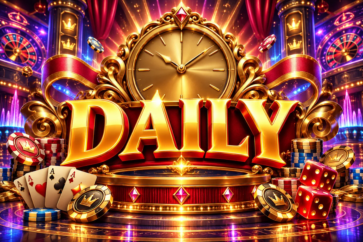 Gold Daily title with an ornate golden clock