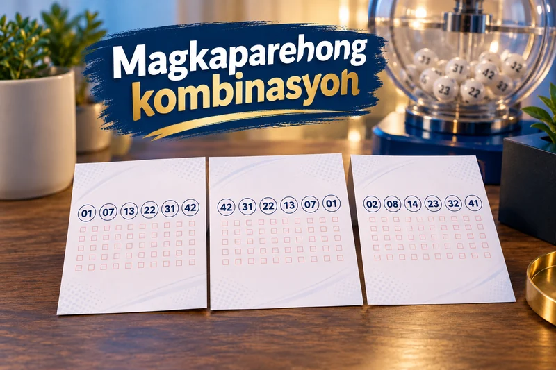 Three fictional lottery slips: the first two contain the same six numbers and the third a different set